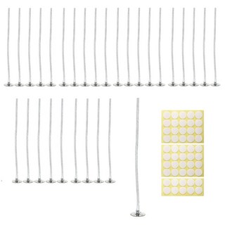 제로캔들 소이캔들 만들기 화이트 코튼 심지 50개입 스티커 포함, 50개