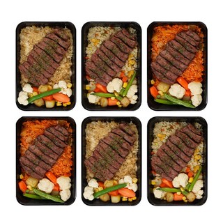 [식스밀 부채살 스테이크 6키트] 단백질 다이어트 식단 도시락 벌크업 냉동 고단백 직장인 간편 배달 신제품, 345g, 1세트