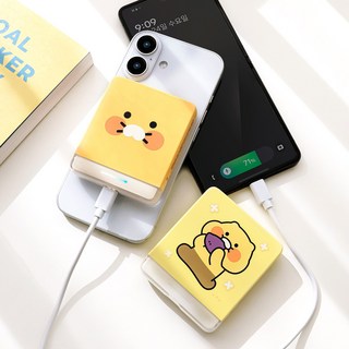 카카오프렌즈 춘식이 맥세이프 무선 미니 보조배터리 5000mAh, 얼굴, 춘식이 맥세이프 미니 보조배터리 5000mAh