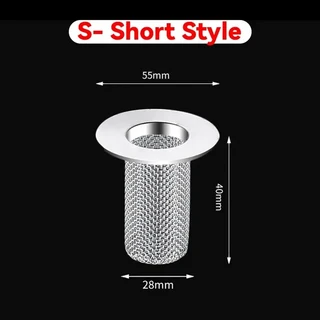 스테인레스 스틸 싱크대 배수구 채반 욕실 욕조 샤워 바닥 필터 메쉬 바구니 막힘 방지 헤어 캐처 네트, 02 2PCS, 03 Short Style-S
