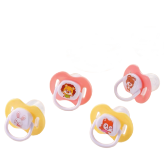 可愛動物造型安撫奶嘴 寶寶安睡神器 柔軟矽膠材質 透氣孔設計, 嬰兒, 隨機顏色, 4個