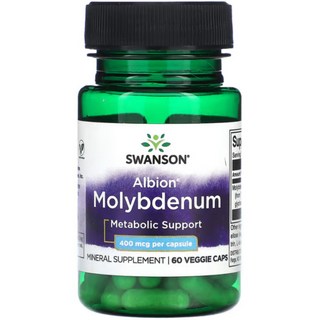 스완슨 몰리브덴 알비온 400mcg 60캡슐 몰리브데넘 Molybdenum, 60정, 1개