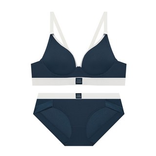 드리밍 볼륨 노와이어 햄팬티 세트_네이비