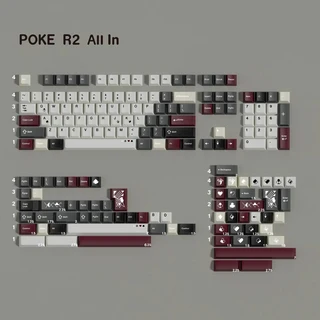 PBT 키캡 MWK 포커 2 체리 프로파일 염료 승화 MX 스위치 기계식 키보드용 더블 B 스플릿 스페이스바, 01 ALL IN 1
