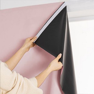 해수비 누구나 쉽게 붙이는 무타공 암막 커튼 찍찍이 벨크로 포함 99.99% 빛차단