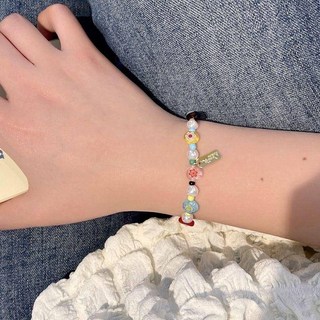 夏季網紅復古時尚糖果色手鏈小眾高級感個性趣味手環手飾女