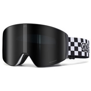 SMT 超廣角磁吸滑雪鏡 可戴眼鏡 REVO鍍膜 防霧高清晰抗UV 滑雪護目鏡 風鏡, 子夜黑