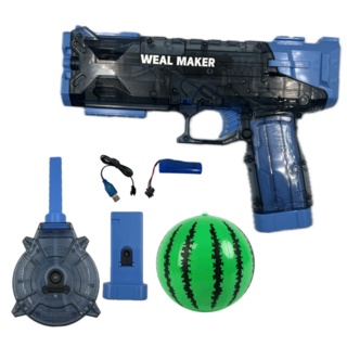 HS 전동물총 반동형 고성능 대용량 권총 워터건, 블루, 1개