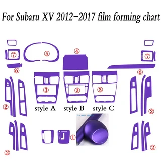 자동차 스타일링 탄소 섬유 인테리어 센터 콘솔 색상 변경 몰딩 스티커 스바루 xv 2012-2017 데칼, 05 ice matt purple, 01 Left Hand Drive, 02 Style B