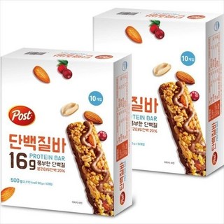 포스트 단백질바 500g(10개입)x2개2세트구매시 1000원 할인X넉넉한 유통기한, 2세트, 500g