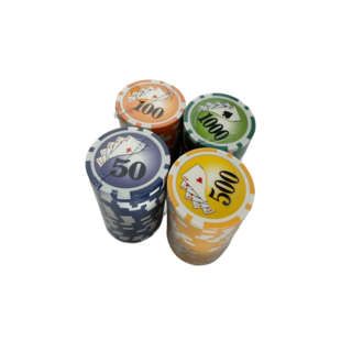 撲克籌碼組，多色面額德州撲克專用，提升遊戲體驗, 澳門澳門專門雙色加重籌碼Set 80片, 1套