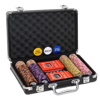 고니표 데칼클레이 카지노칩 세트 포커칩 홀덤칩 세븐 포커 게임 숫자칩, GNP-200BK (숫자칩200P+블랙케이스), 1개