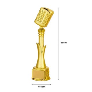 펜타그램 대회 트로피 메달 로즈 마이크 음악 기념품 골든 컬러, 1개, 색상: 4. 16