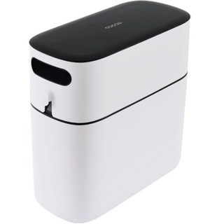 【ECOCO】意可可窄形垃圾桶 家用 衛生間 廁所 廚房 專用 夾縫 大容量 帶蓋 大號 自動 打包 放紙桶, 黑色