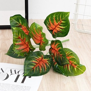 【Sunday】植物牆配材 仿真綠植 過膠假綠蘿 龜背葉 室內牆面裝飾 綠植盆景 黃金葛, 紅心馬蹄, 1個