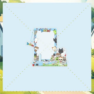 臺灣出貨-BOYNEXTDOOR門童BBNEXDO卡通插卡相框三寸小卡立牌卡套桌麵擺件, 1個, 集體