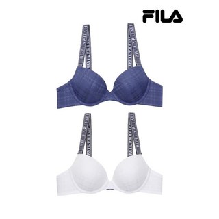 휠라 언더웨어 체크JQ 데님 어깨끈 여성 브라 2종 택1 FI4BAF2652F 2sku