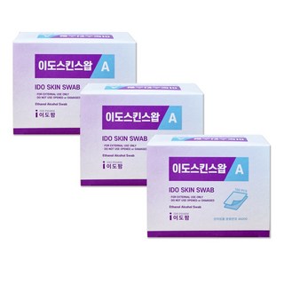 이도스킨스왑A 100매 x 5개 에탄올 국산 알콜솜, 3개