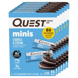 QUEST NUTRITION 蛋白質棒 巧克力曲奇味 14入, 奶油口味, 322g, 6盒