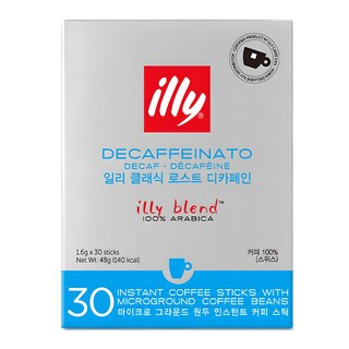illy 意利 無咖啡因烘焙阿拉比卡即溶咖啡粉, 1.6g, 30條, 1盒