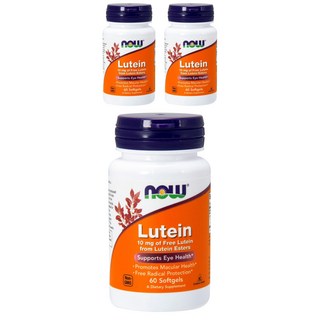 NOW Foods 葉黃素軟膠囊 10mg, 60顆, 3罐