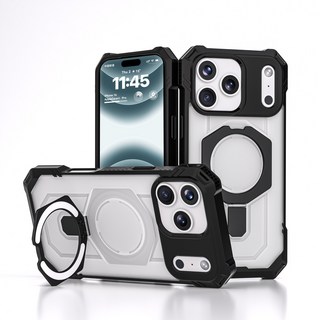iPhone 17系列 軍工級抗震防摔殼 探險者360° 旋轉磁吸支架 手機殼