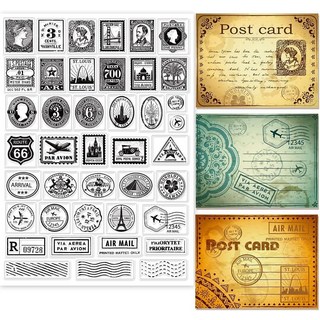 PVC 클리어 스탬프 우표 도안 스크랩북 다이어리 꾸미기 포토앨범 카드메이킹 핸드메이드 29.7x21cm, 1개