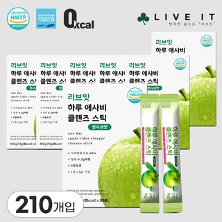 하루 애사비 클렌즈 스틱 30개입 0칼로리 애플 사이다 비니거 식초, 7개, 450g