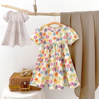 플라워반팔원피스 아동 여아 원피스 여름 키즈룩 데일리룩