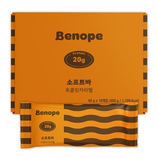 베노프 단백질바 소프트바 초콜릿카라멜 10개입, 600g, 1세트