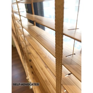 單繩式竹百葉窗簾 寬50mm 附DIY安裝說明, 詳見包裝