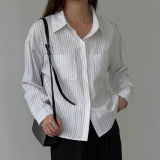 하젤 샐러온 레이온 스트라이프 셔츠_F4225