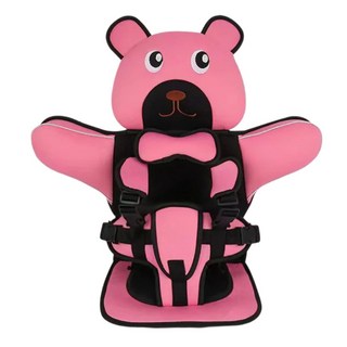 趴趴熊造型便攜式汽車安全座椅, 粉紅色