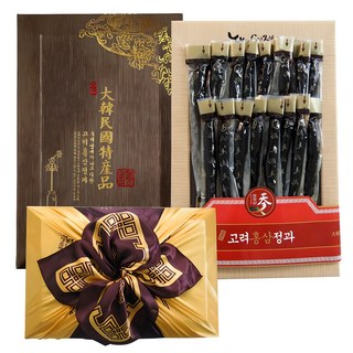 고려 홍삼 정과 절편 국내산 6년 명절 선물 세트 답례품, 한지함 400g (기본보자기 포장), 400g, 1개