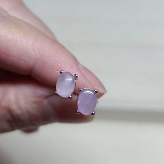 晶寶水晶 紫鋰輝石耳環 925銀針耳針 天然晶石 優雅氣質 簡約設計