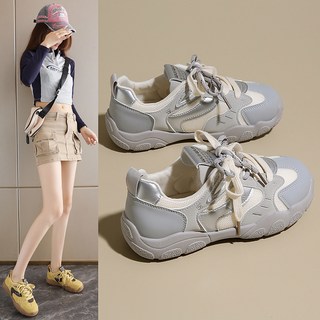 女鞋 德訓鞋 運動鞋 休閒鞋 楊幂同款超火老爹德訓鞋女2025秋季新款顯脚小女鞋防滑運動阿甘鞋