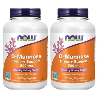 NOW Foods D-甘露糖素食膠囊 500mg, 120顆, 2罐