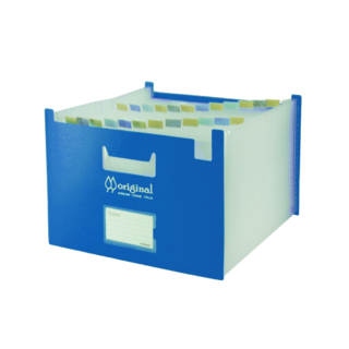 【Databank】A4站立式24層風琴夾 多層資料夾 分類文件夾 檔案夾 資料收納【1入】(OT-A424), 藍色, 1個