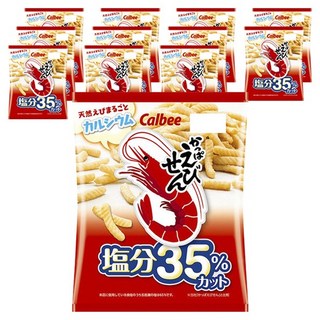 Calbee 卡樂比 卡樂先生蝦風味餅乾 35%減鹽版, 12包, 68g