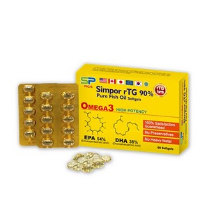 杏寶 Simpor rTG 90% 純淨魚油軟膠囊 60粒, 1個