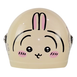 【吉伊卡哇授權】3/4罩安全帽含鏡片 復古卡通兒童安全帽, 兔兔烏薩奇