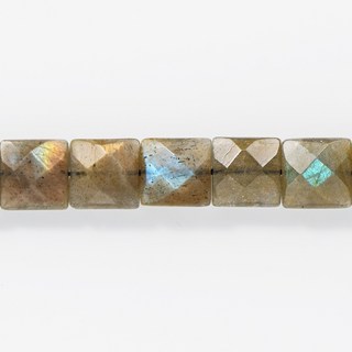 【杰鴻】拉長石切角平邊正方形寶石珠珠DIY手工材料 8-12MM, 1個, 10mm