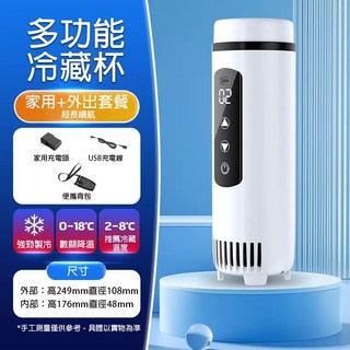 LADUTA 拉布塔 汽車冷藏箱 便攜式胰島素冷藏盒 充電式可上飛機 車用保溫冷藏杯, 1個, 白色-可調節溫度（製冷杯）帶包無電池, 白色