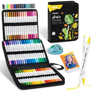 오후후 아카카 아크릴 페인트 트윈마카펜 C세트(파인+브러시) APM-02, 1세트, 72색