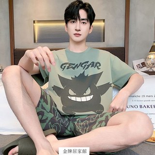 耿鬼 男睡衣 純棉傢居服 大尺碼睡衣 寶可夢 可愛睡衣 短袖睡衣 夏天睡衣 神奇寶貝 卡通睡衣 居傢服 加大睡衣