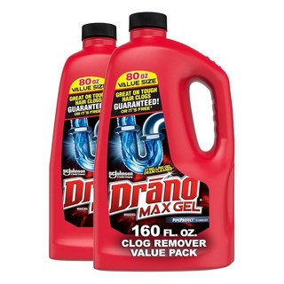 드라노 맥스 젤 배수구 세정제 2.3L, 2개