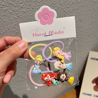 ins卡通可愛甜美兒童發繩不傷發高彈皮筋髮夾套裝兒童髮飾側邊夾