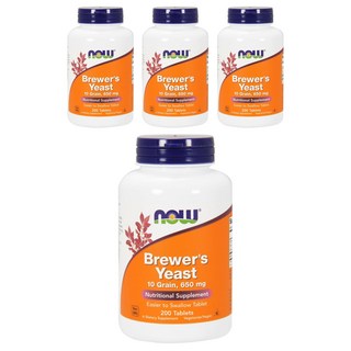 NOW Foods 啤酒酵母錠 650mg, 200顆, 4罐