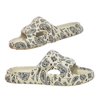 슬리퍼 두꺼운 단독 슬리퍼 남성용 페이즐리 패턴 객실 신발 샤워 샌들 에바 샌들 야외 여름 신발 수륙 양용 비 슬픈 부드러운 통기성 안정 야외 마모 일상 안락함 남자