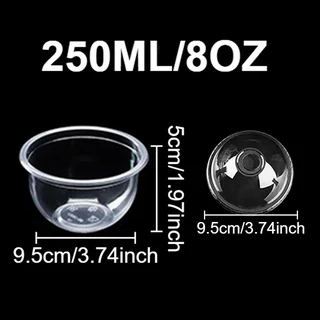 50PCS 뚜껑이있는 일회용 투명 플라스틱 컵 우유 차 컵 과일 주스 커피 모래 아이스크림 음료 용기, 01 50PCS